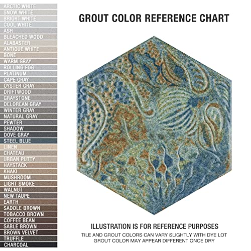 Somertile Gaudi React Hex Ocean 8-5/8" X 9-7/8" Porcelain Floor And Wall Tile #TOP3