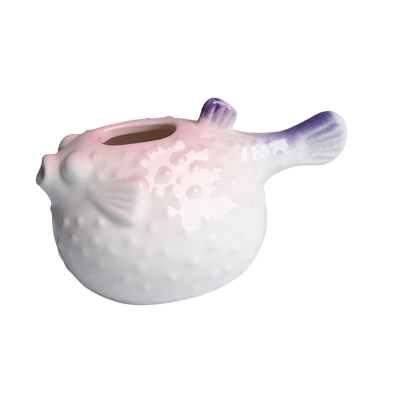 carotoe Shape Ceramic Planter Vase Pufferfish Design Small Succulents Pots for Desk Table Shelf Windowsill and Home Decors Display Windowsill Flower Pots