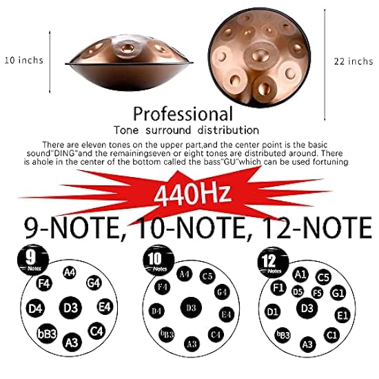 ハンドパンドラム Dマイナー 440Hz 9音 22インチ スチールハンド ハンドパンドラム Dマイナー 440Hz 9音 22インチ スチールハンド
