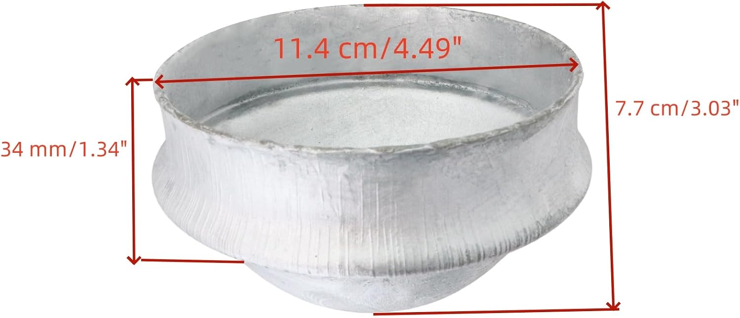 Fence Round Post Caps Fit 4.49" OD Column, Iron Silver Heavy Duty Decking Cap Guardrail Head Cover for Courtyard Enclosures, Deck Supports, Mailbox Posts and Industrial Railings 4Pcs
