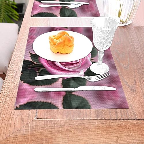 Sets de table lavables et durables lot de 6 avec imprimé rose romantique