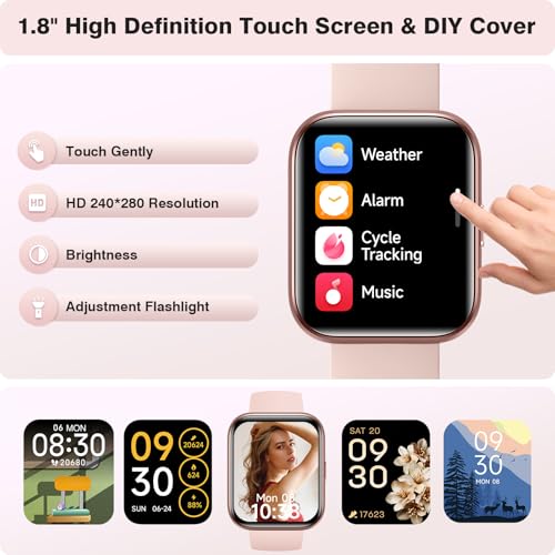 Smart Watches for Women(Answer/Make Call), 1.8" HD Ladies Smart Watch with Alexa, Fitness Tracker with SpO2 Heart Rate/Sleep Monitor/IP68 Waterproof, Step Counter Smartwatch for iPhone/Samsung/Android - Image 6