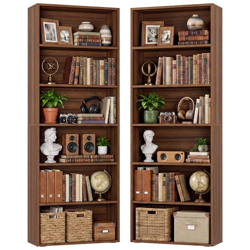 IRONCK 6-Tier Bookcase Set of 2