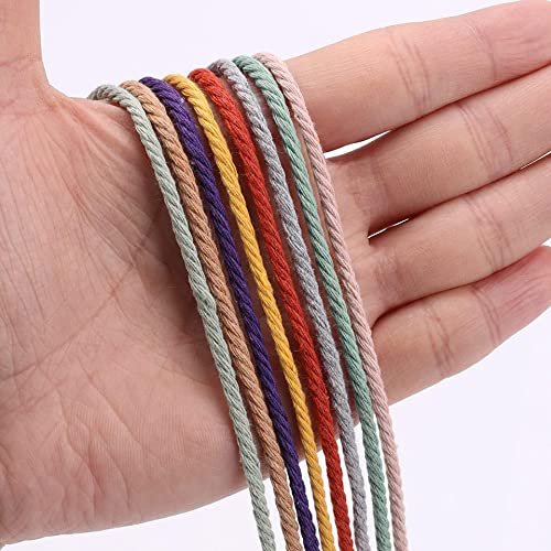 Image of ecofynd 50 Meters Lemon Yellow Colour Cotton Cord, Colour Dori for Wall Hanging Plant Hanging Craft Making, Natural Thread Rope for Handmade Plant Hanger (Cord-YLW)