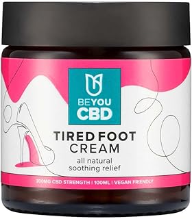 BeYou CBD Tired Foot Cream, High Strength 300mg | Relief from High Heels or Tired, Achey Feet | All Natural Formula