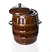 Garnek do fermentacji z kamionki z pokrywą i rynną na wodę | 3,2 litra | brązowy | garnek na zioła garnek do ogórków garnek do gotowania garnek do gotowania garnków ceramiczny
