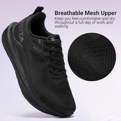 Image of Beita Women's Width Toe Box Walking Shoes|Wedge Running Athletic Tennis Shoes with Rubber Outsole|Fashion Platform Sneakers Non-Slip Thick Anti Slip Breathable Cushion Leisure Work