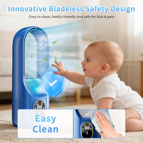 Mini Air Cooler - 3 in 1 Air Conditioner with Water Tank Touch Control - 3 Modes Portable Evaporative Air Cooler - AC Cooler Mist 6H Timer&6 Speeds - Quiet Small Swamp Cooler for R image 2