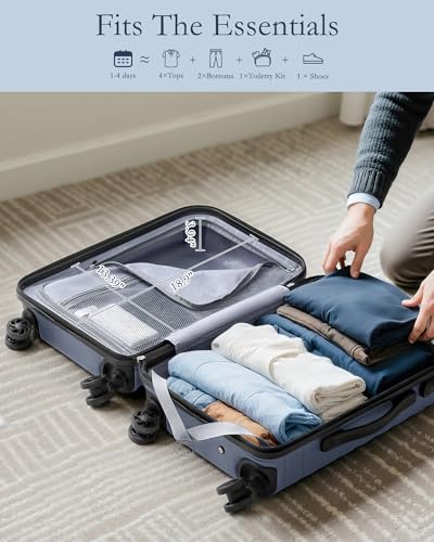 Image of Coolife Luggage Suitcase Luggage set PC ABS TSA Lock Spinner Carry on 3 Piece Sets, blue, 3 piece set (Backpack /TB /20), Hardside Luggage