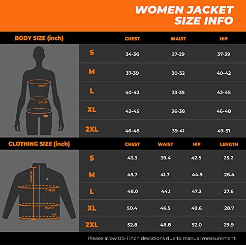 ORORO Women's Slim Fit Heated Jacket with Battery Pack and Detachable Hood (Black,XL) - Thumbnail 7