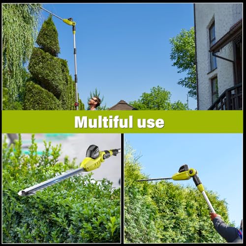 Pole Hedge Trimmer Long Reach with 2×2.0Ah Batteries,50m Battery Hedge Trimmer,Max 2.7m/9ft Telescopic Extendable hedge trimmers for Bushes, Branches, Shrubs,Shoulder Strap&chargrer included - Image 8