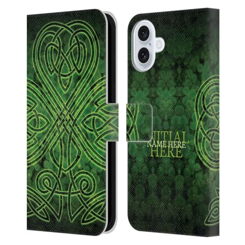 Housse en cuir iPhone 16 Plus personnalisable Brigid Ashwood Trèfle Irlandais Premium