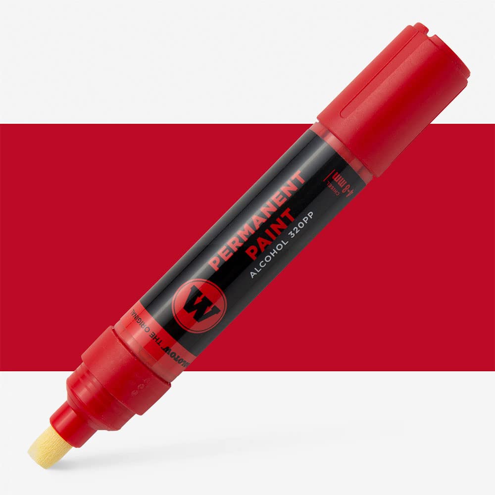 Molotow 320PP Marker 4-8mm - Permanent Alcohol-Based Ink Pen - Suitable for Most Surfaces (Traffic Red)