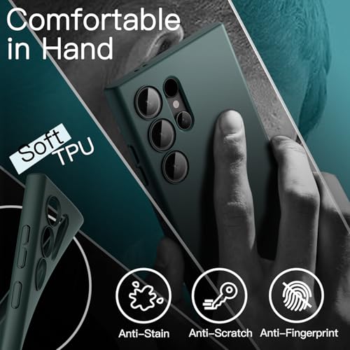 JETech Slim Fit Case for Samsung Galaxy S24 Ultra 5G, Camera Lens Full Protection, Soft TPU Thin Protective Phone Cover with Matte Finish, Shockproof (Midnight Green) - Image 5