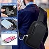 HEROIC KNIGHT Sacoche Homme Bandouliere Imperméable Sac de Poitrine avec Port de Chargement USB Bandoulière Homme Pochette Noire Homme Femme pour iPad 11.3 Pouces (Noir) #3