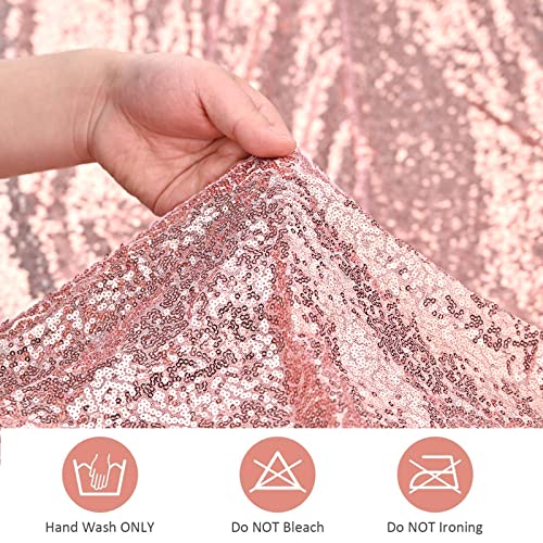 Fani CZ006 10 Packs 12 X 108 Inch Sequin Table Runner Rose Gold thumb #6