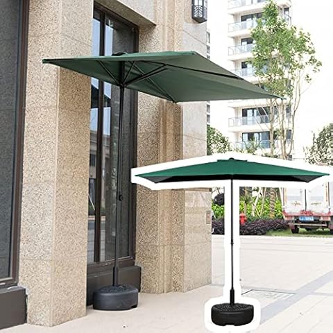 Qidvol 8’Half Rectangular Outdoor Patio Umbrella with Adjustable Height for Wall, Balcony, Garden, Deck, Café, Half Round Base Included (Color : Green) Cover