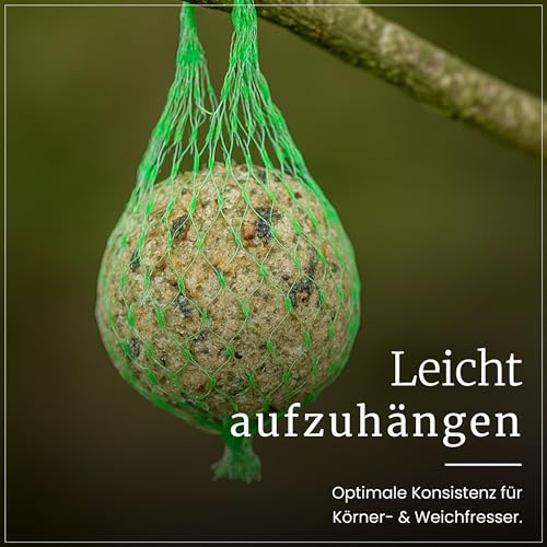 Erdtmanns 50 Meisenknödel mit Netz im Eimer 4,25 kg – Vogelfutter mit Getreideflocken & Sonnenblumenkernen – Ganzjahresfutter für Wildvögel – für Garten, Balkon & Bäume
