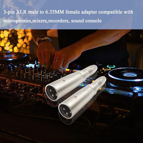 Adaptador XLR macho a 1/4 pulg. hembra 2 piezas miniatura 2