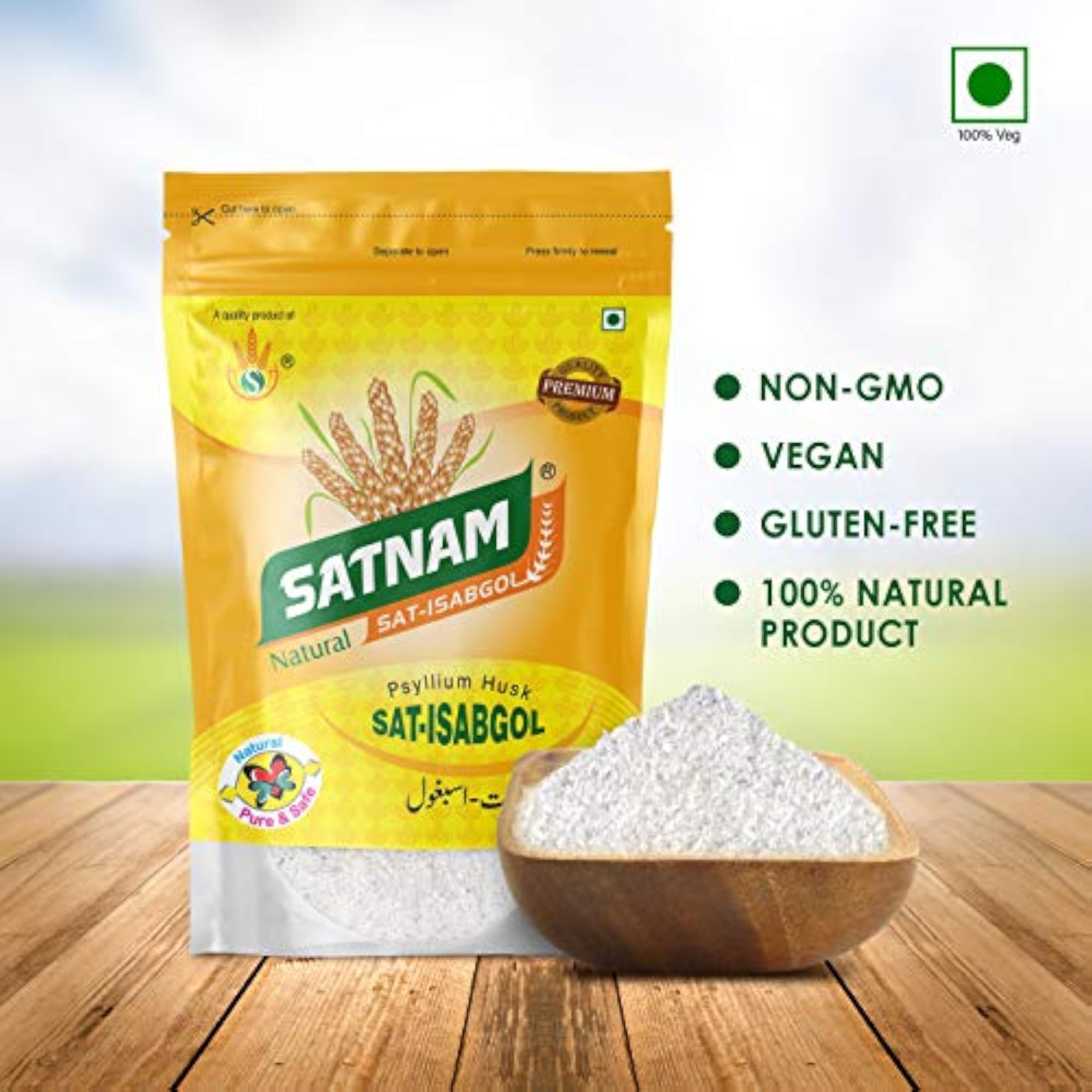 SATNAM Sat-Isabgol Psyllium Husk 200g Zip Pouch