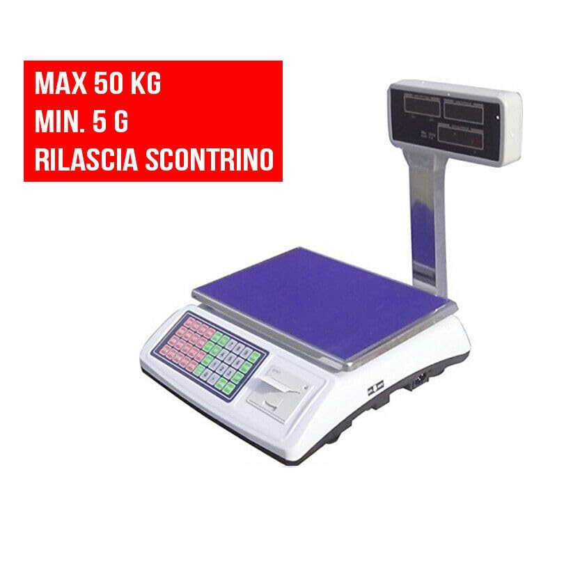 Professional Digital Bench Scales Max 50 kg Display with Non-Fiscal Fruit Discount