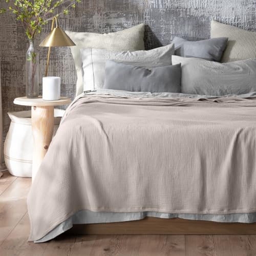 La Mejor Recopilación de Colchas y cubrecamas los mejores 10. 48 ESQUIMAL Colcha Frazada de Muselina 100% Algodón Individual 175x240 cm | Hipoalergénica, Ligera y Transpirable | Ideal para Cama y Sofá (Khaki)