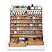 PLYDOLEX Wooden Organizer for 74 Bottles of Paints and 14 Brushes - Rack/Organizer with 2 Cabinets for Art Tools and 6 Miniature Stands - Modular Rack for Miniature Paint Set