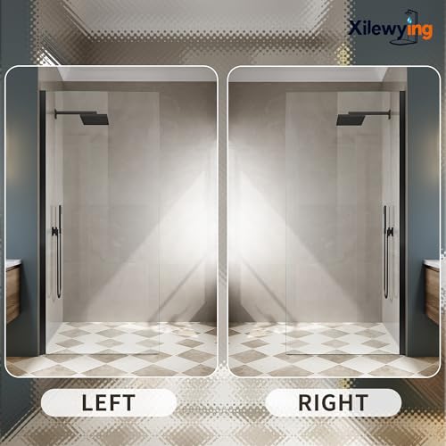 Fixed Shower Glass Panel 34" W x 74" H,Frameless Shower Screen for Walk in Shower with 5/16"(8mm) Tempered Glass,Easy Clean, Single Glass Panel with Hardware for Bathroom Upgrades