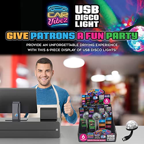 Usb Disco Light - Sound Activated Small Disco Ball With 7 Color Modes & Flexible Usb Extender - Mini Party Light For Cars, Parties, Rooms, Events, Camping - Mini Car Disco Ball By Car Vibez, 6-Pack #TOP1