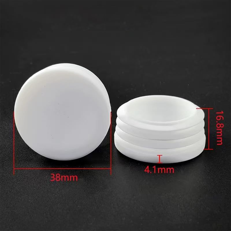 38MM Round Plastic Plugs,White Plastic End Caps in 24pcs,Chair Leg Pipe Tube Insert Blanking Cover,End Cover Caps for Furniture,Tables,Chairs - Image 2