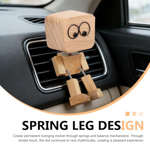 Set de 2 Muñecos de Madera con Pies que Se Mueven y Clip miniatura 5