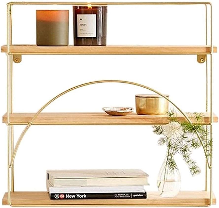 Exquisite Bathroom Shelves Wall Ledges,Wall Wall,Living Room Bedroom Partitions,Laminate Racks,Nordic Solid Wood Wall Racks,Wrought Iron Wall Hangings(2-65X15X70Cm)