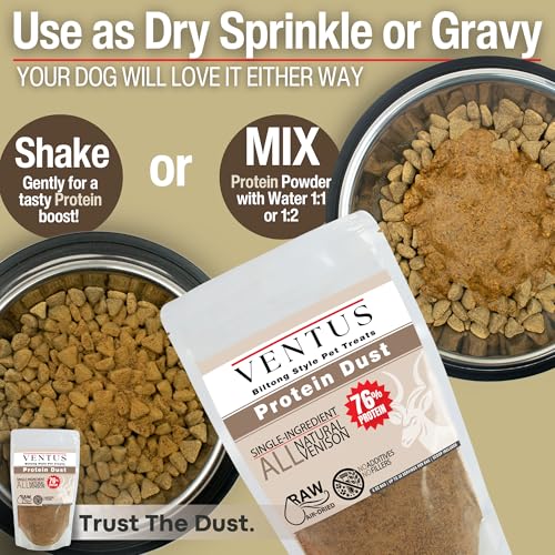 Image of Ventus Dog Food Topper - Single Ingredient High Protein Meal Topper for Dogs, Venison Seasoning, 6 oz