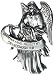 Visor Clip of Guardian Angel 2 1/2"H-Protect My Granddaughter Pewter Antique Finish