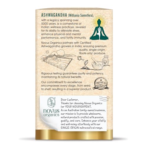 Image of Combo of Premium Ashwagandha 60 Tablets- 600mg | USDA & ACO certified Organic Ashwagandha Root Extract | Honest Single Farm Sourced| Full Organic Strength-Pack of 2