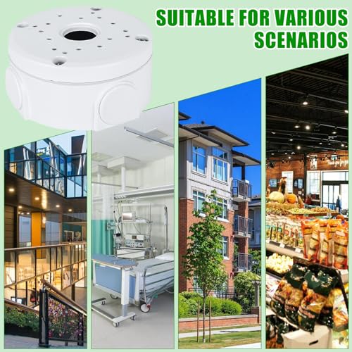 4 Stück Kamera Anschlussdose, Halbkugelförmige Versteckte Box Webcam Ständer Kamera Überwachungskamera-Montagebox, Bullet-Kamera und Solarpanel-Installation Innen-Außeneinsatz, Kunststoff