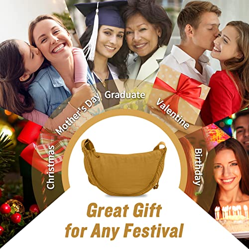 Image of Nylon Crescent Crossbody Bag for Women Men, Small Travel Sling Bag