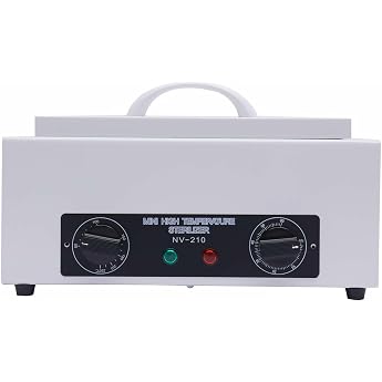 300 W Hot Air Steriliser High Temperature Dry Heat Steriliser with Removable Stainless Steel Basket Autoclave Steriliser for Cosmetics Nails Foot Care Sterilisation Device 1.5 L