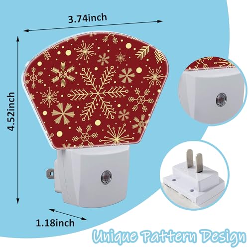 Image of Night Light Christmas Snowflakes Plug-in LED Dusk-to-Dawn Sensor Soft Night Lamp,Suitable for Home Bedroom Bathroom Hallway Stairs