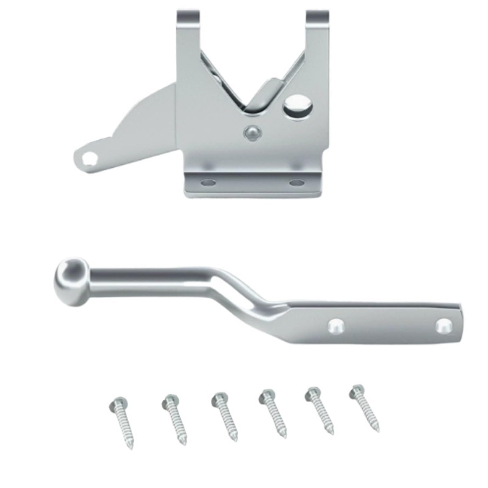Lovssu Silver 116Mm Garden Gate Latch Outdoor Wooden Fence Lock Set -Style Carbon Steel Gate Bolt Latch(Silver 116Mm)