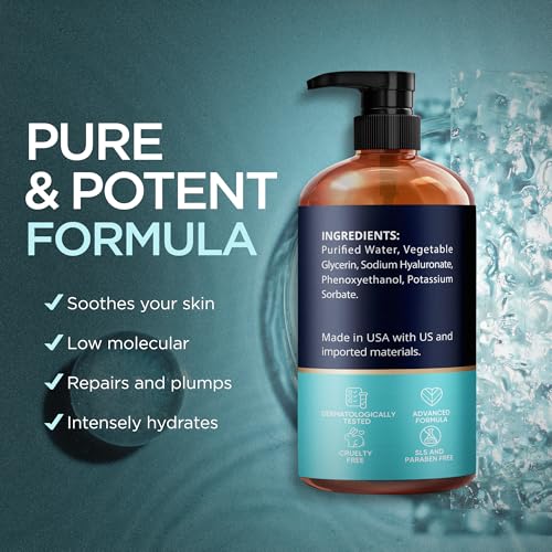 Image of Hyaluronic Acid Serum for Face, Neck & Lips Low Molecular 8 Oz