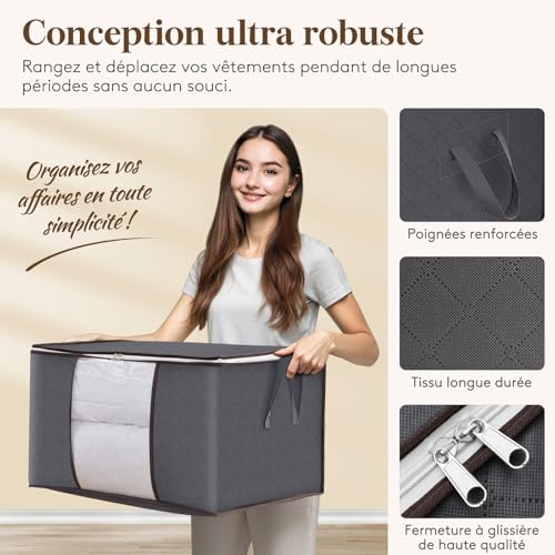 Housse rangement pour couettes et couvertures sous le lit