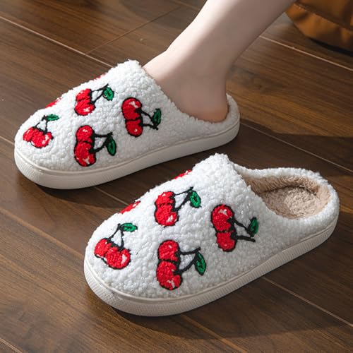 Slippers for Women 2025,Women's Cute Fuzzy Pineapple Slippers Memory Foam Fluffy Couple Slippers Soft Cozy Non-Slip House Indoor Outdoor Shoes3