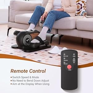 Merach under desk elliptical ellipse leg exerciser electric as seen on tv for seniors with remote control 12 adjustable speeds quiet portable seated pedal exerciser machine for home  urban country home decor