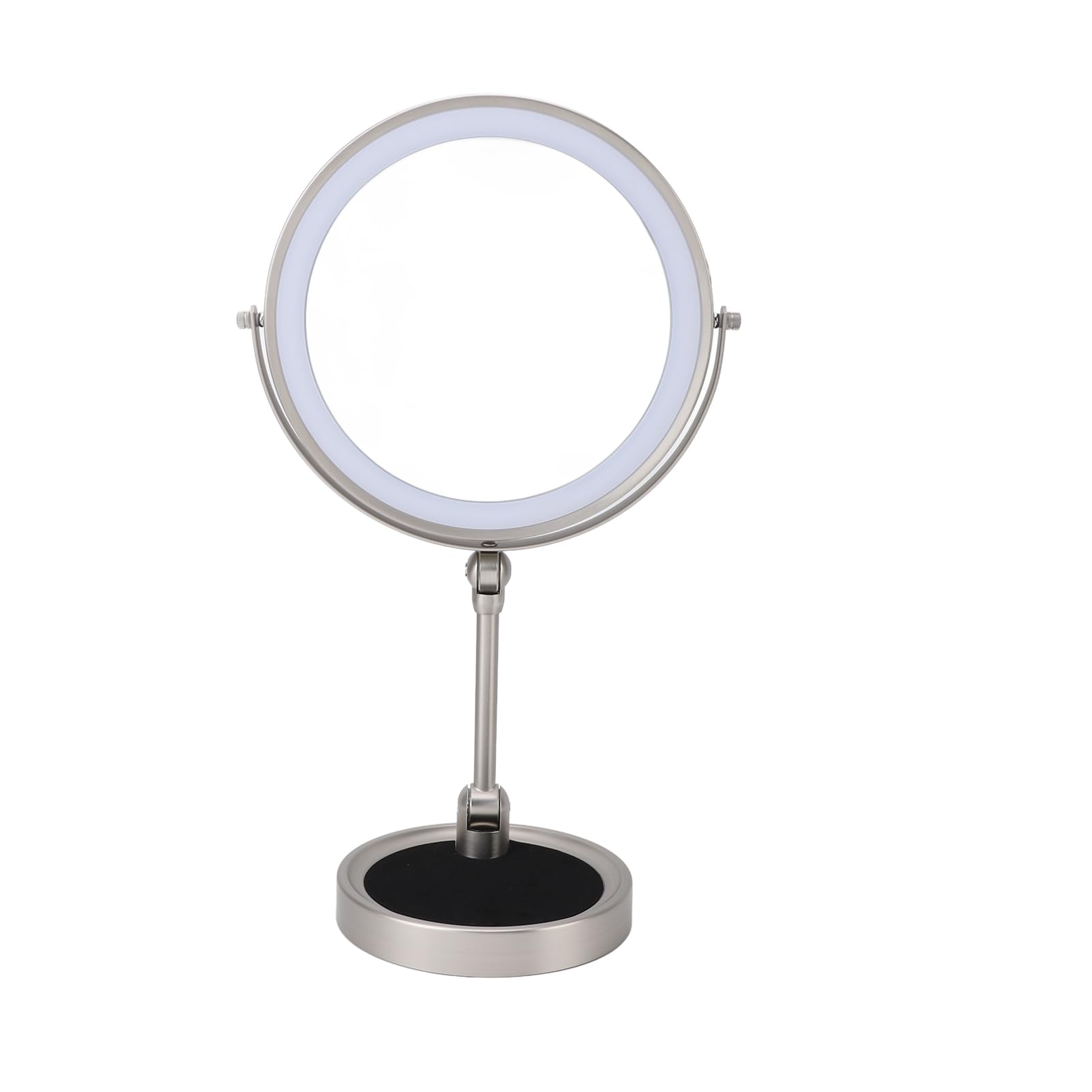 Lusterko Kosmetyczne z Oświetleniem LED, Powiększenie 1X/5X, 3 Kolorowe Światła, Ładowanie USB, Obrotowe 360°, Lustro Stołowe