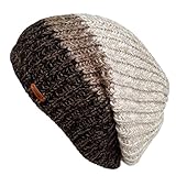 LETHMIK Unique Slouchy Beanie Unisex Mix Knit Skully Hat Ski Cap Beige