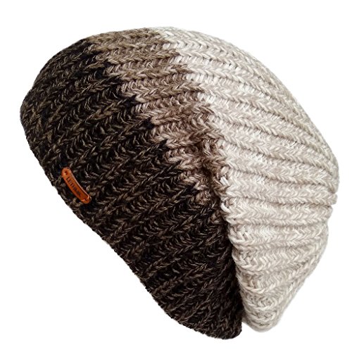 LETHMIK Unique Winter Skull Beanie Mix Knit Slouchy Hat Ski Cap for Men & Women Beige