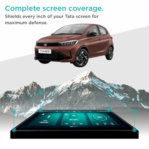 Image of SPARTAN SHIELD Screen Guard For TATA TIAGO 2026 Facelift || Creative & Creative+ || 10.25 Inch Infotainment Touchscreen Protector | Anti Scratch | Water Resistant | HD Clear | High Touch Sensitivity | NEW TataTiago 9H Car Display Accessories 2026+ [Not Tempered Glass] (2026 Facelift Tiago 10-Inch)