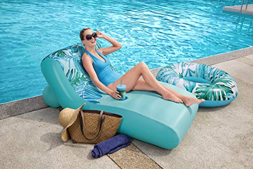H2O Go Luxury Fabric Inflatable Pool Lounge (69" X 42") #TOP1
