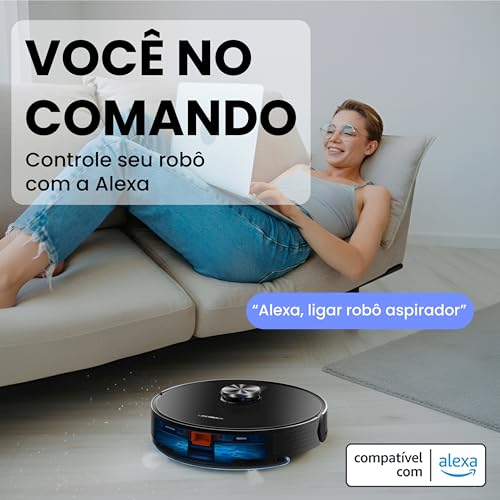 Robô Aspirador Liectroux XR500 Pro 3 em 1 Aspira Varre Passa Pano Com Aplicativo Compatível Com Alexa e Google Mapeamento Inteligente Salva os Mapas Bivolt - Imagem 4